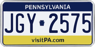 PA license plate JGY2575