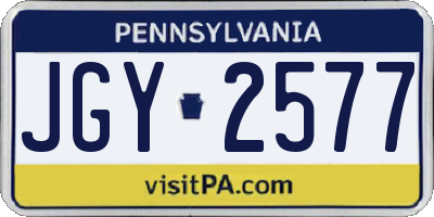 PA license plate JGY2577