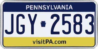 PA license plate JGY2583