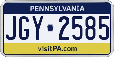 PA license plate JGY2585