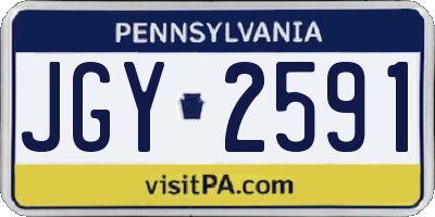PA license plate JGY2591