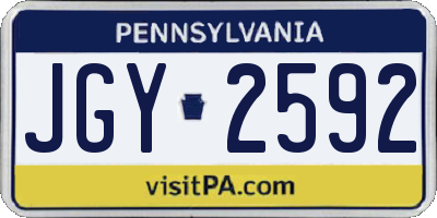 PA license plate JGY2592