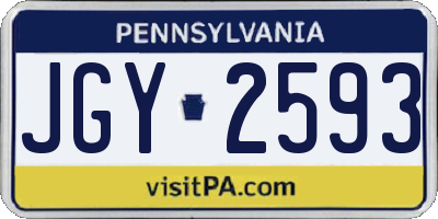 PA license plate JGY2593