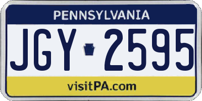 PA license plate JGY2595