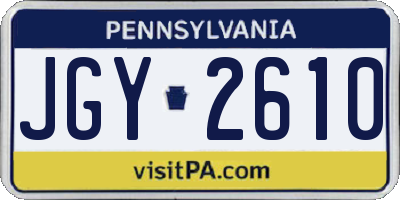 PA license plate JGY2610