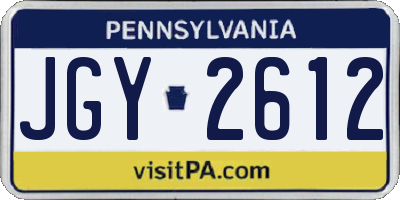 PA license plate JGY2612