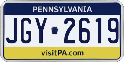 PA license plate JGY2619
