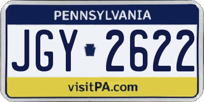 PA license plate JGY2622
