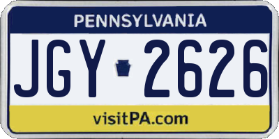 PA license plate JGY2626