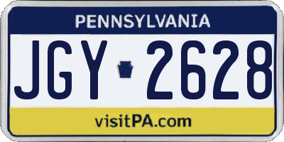 PA license plate JGY2628