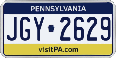 PA license plate JGY2629