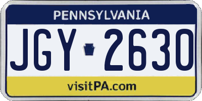 PA license plate JGY2630