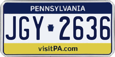 PA license plate JGY2636