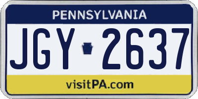 PA license plate JGY2637