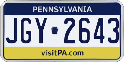 PA license plate JGY2643