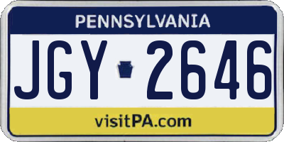 PA license plate JGY2646