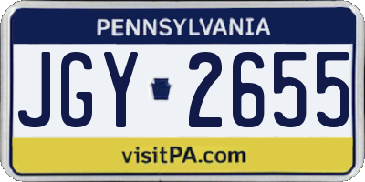 PA license plate JGY2655