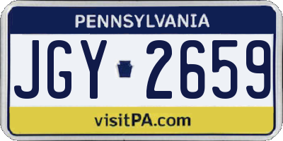 PA license plate JGY2659