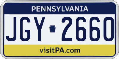 PA license plate JGY2660
