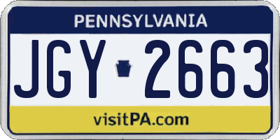 PA license plate JGY2663