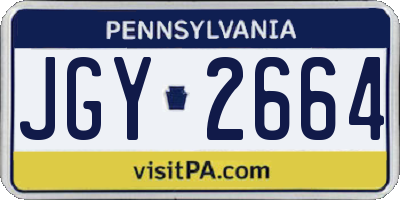 PA license plate JGY2664