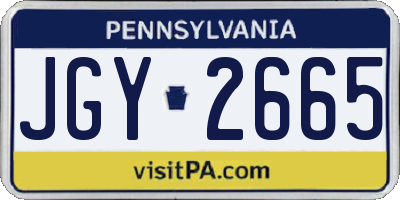 PA license plate JGY2665