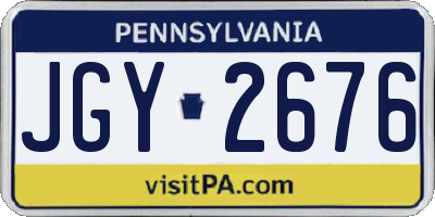 PA license plate JGY2676