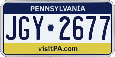 PA license plate JGY2677