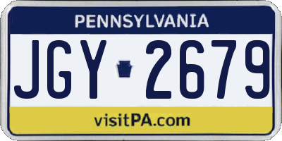 PA license plate JGY2679