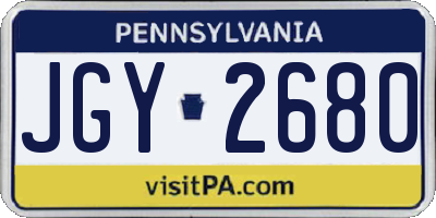 PA license plate JGY2680