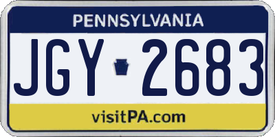 PA license plate JGY2683