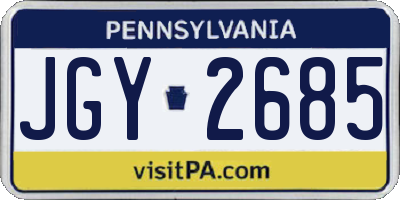 PA license plate JGY2685