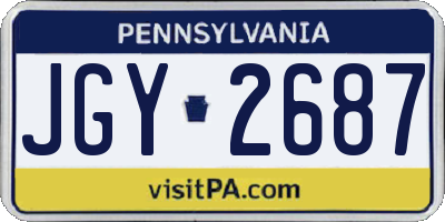 PA license plate JGY2687