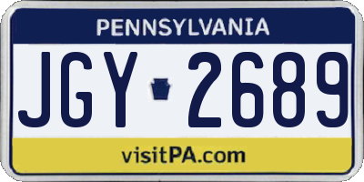 PA license plate JGY2689