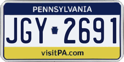 PA license plate JGY2691