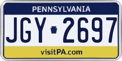 PA license plate JGY2697