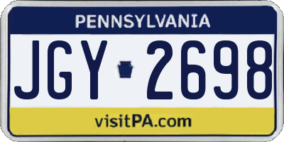 PA license plate JGY2698