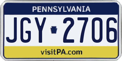 PA license plate JGY2706