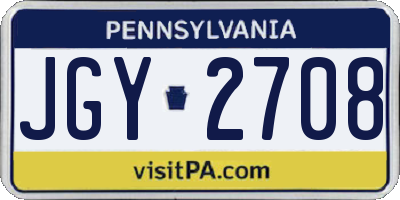 PA license plate JGY2708