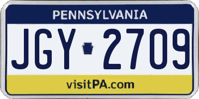 PA license plate JGY2709