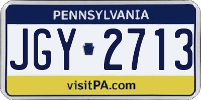 PA license plate JGY2713
