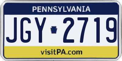 PA license plate JGY2719