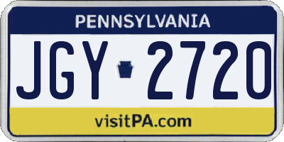 PA license plate JGY2720