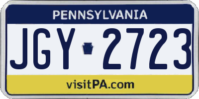 PA license plate JGY2723