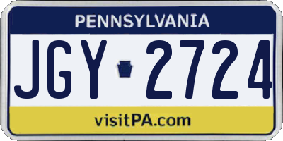 PA license plate JGY2724