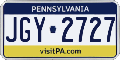 PA license plate JGY2727