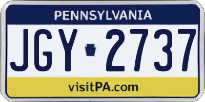 PA license plate JGY2737