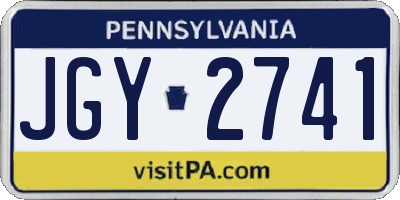 PA license plate JGY2741