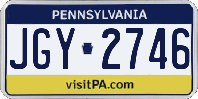 PA license plate JGY2746