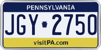 PA license plate JGY2750